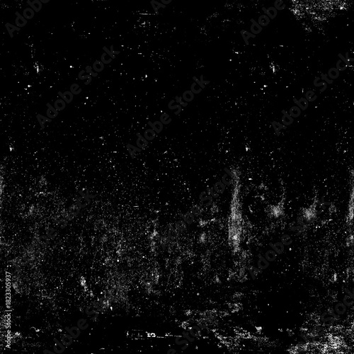 Dust and scratches design. Aged photo editor layer. Black grunge abstract background. Copy space.