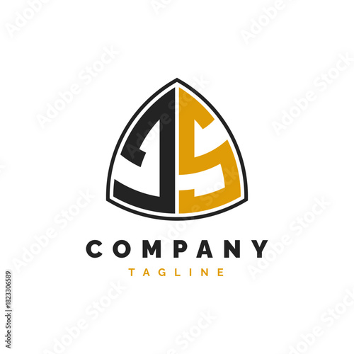 Initial Letter JS Logo Design. Alphabet JS Logo Template