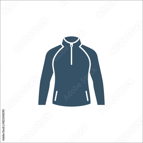 Sport quarter zip jacket icon for apparel and fashion design