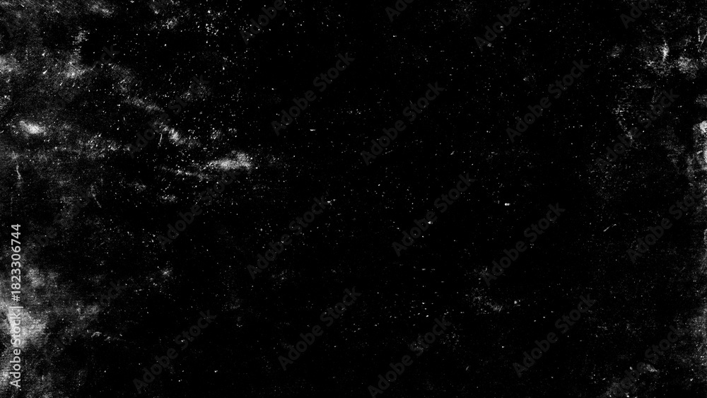 Obraz premium Dust and scratches design. Aged photo editor layer. Black grunge abstract background. Copy space.
