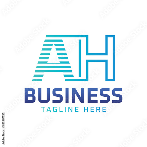 AH Logo Design. Sleek Modern Letter AH Logo for Business
