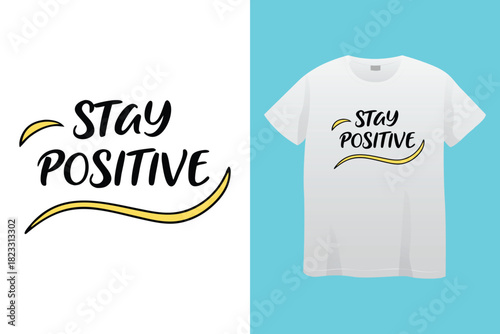 Urban style graphic design STAY POSITIVE abstract illustration for t shirt, hoodie, typography t shirt design, authentic urban style streetwear design.