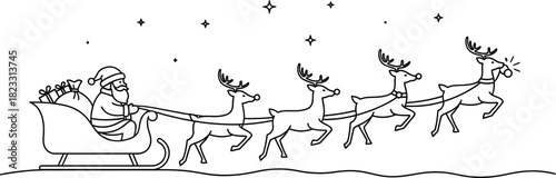 Santa reindeer sleigh christmas holiday winter snow festive december gifts joy