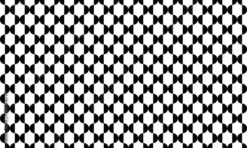 半円で作ったジオメトリックな格子柄