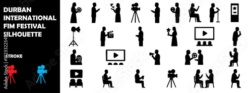 Durban International Film Festival Silhouette Vector – Cinema Event, Audience, South Africa Culture
