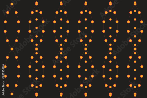 Abstract orange spheres network pattern for digital technology