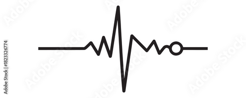 Heart cardiogram line icon. Simple outline style. pulse, ecg, ekg, hertbeat, electrocardiogram, graph, rhythm cardioid concept. Vector illustration isolated on white background. Editable stroke EPS 10