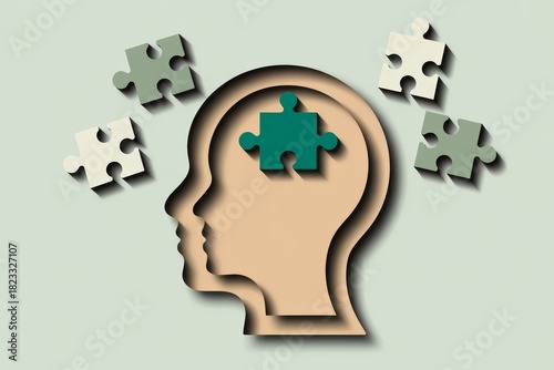 Wallpaper Mural Human head silhouette with puzzle pieces Torontodigital.ca