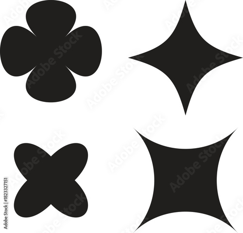 Abstract geometric shapes collection on white, vector illustration for design elements, graphic resources.