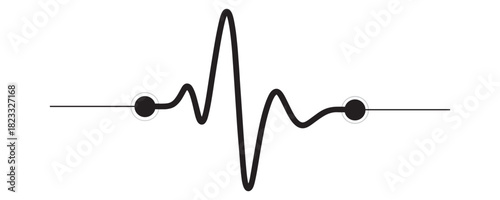 Cardiogram on a isolated background vector.Pulse, ecg, ekg, hertbeat, electrocardiogram, graph, rhythm cardioid concept. Heartbeat pulse hospital logo sign. Vector illustration