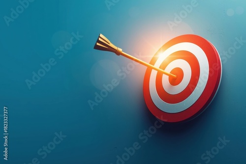 Arrow hitting the bullseye on a target symbolizing success and achievement