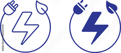 Electrical power icon symbol sign, vector illustration Lightning bolt icon set. Electric power vector isolated on white background.plug and lightning bolt pictogram. Phone charge technology concept.