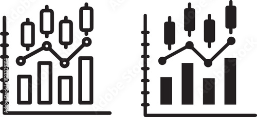 stock market graph bar chart, line graph, infographic, data visualization, statistics, analytics, digital, vector, minimalist,