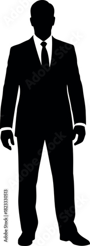 Business man in suit silhouette standing formally professional