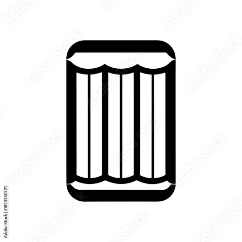 A vertical inflatable pool mattress icon with clean rounded segments.