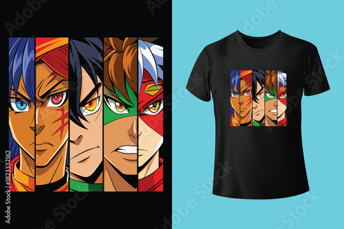 Anime Style t shirt design. Regret is a curse. Creative typography t shirt design.