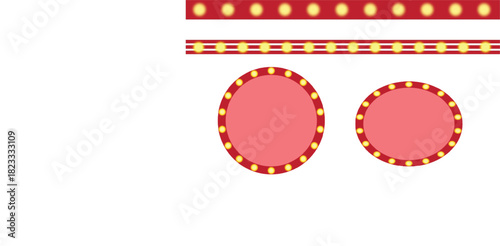 Retro frames and borders with lights for entertainment design