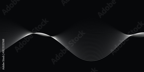 abstract creative blend wave line background on dark vector illustration.