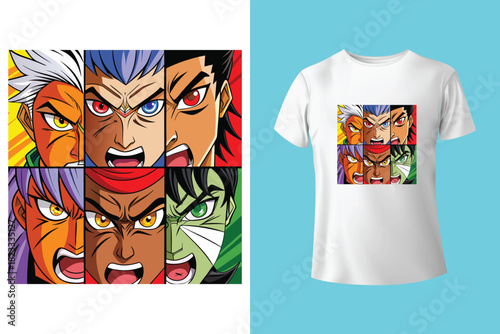 Anime Style t shirt design. Regret is a curse. Creative typography t shirt design.