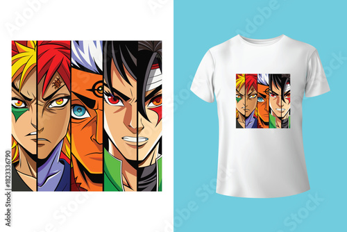 Anime Style t shirt design. Regret is a curse. Creative typography t shirt design.