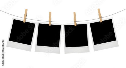 Wallpaper Mural Four instant photo frames hanging on a string transparent background cutout png Torontodigital.ca
