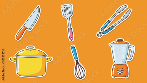 Cartoon Kitchen Utensils and Cookware