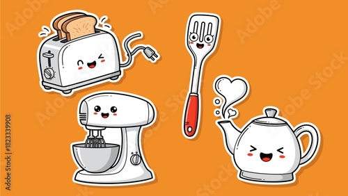 Cartoon Kitchen Utensils and Cookware