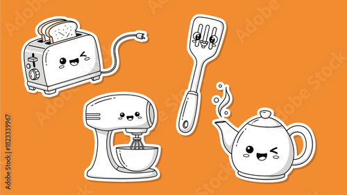 Cartoon Kitchen Utensils and Cookware