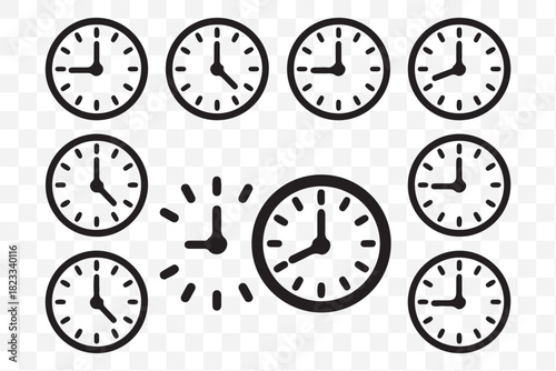 Time clock icon for mobile concept and web design.