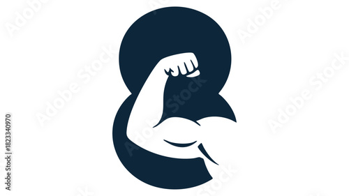 Powerful flexing arm icon symbol