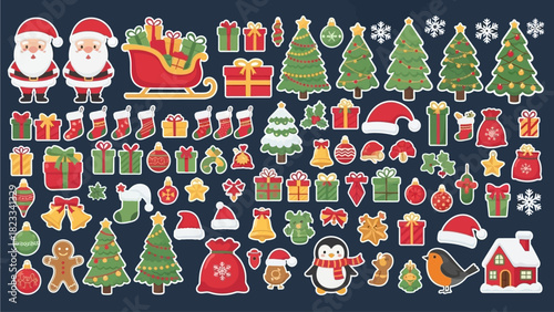 Cartoon Christmas Stickers Collection