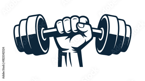 Strong hand gripping a dumbbell