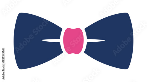 Blue and pink bow tie isolated
