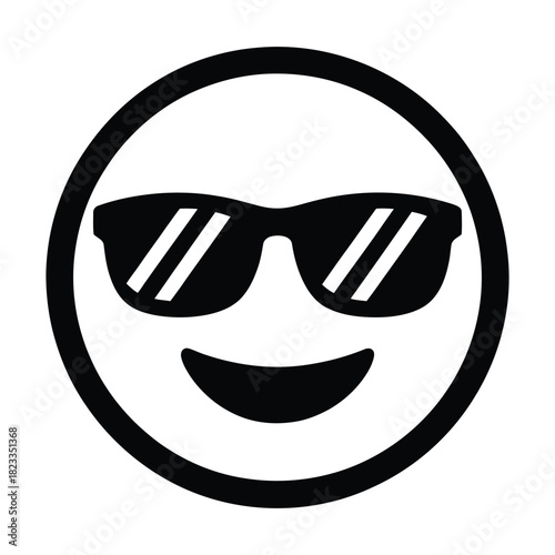 Cool smiling face emoji wearing sunglasses, a popular symbol of happiness and style