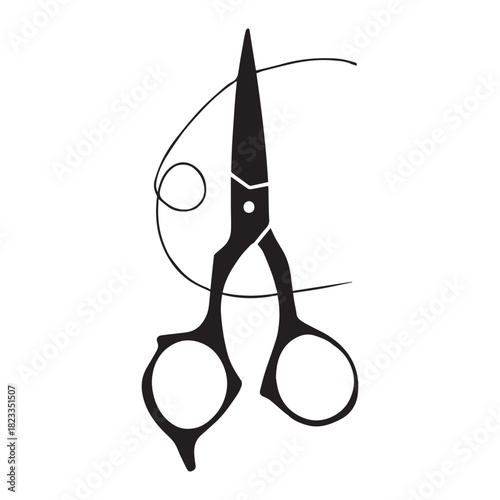 black scissors isolated on white background