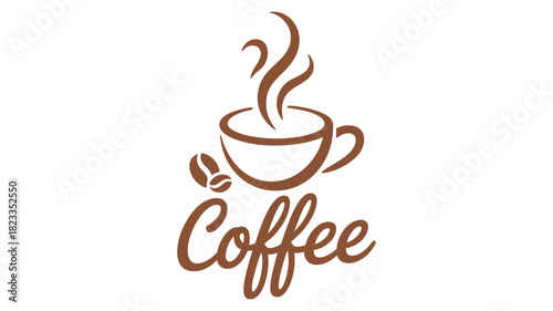 Coffee cup beans logo design icon
