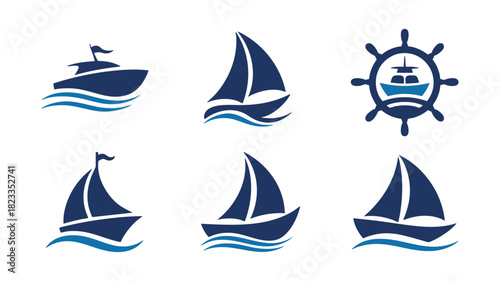 Nautical watercraft icons collection