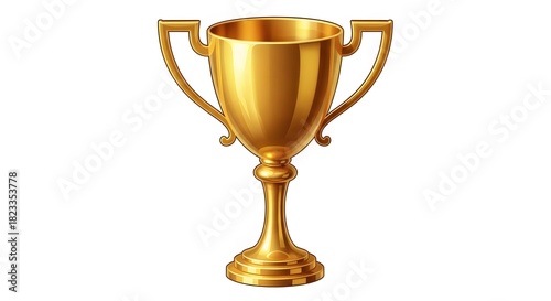 Golden trophy illustration symbol of victory achievement and success