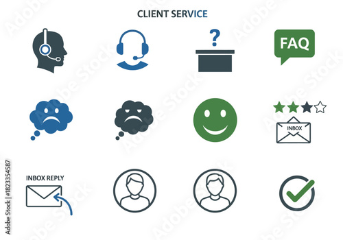 Customer Support Icons Helping Hand, Feedback, and Satisfaction