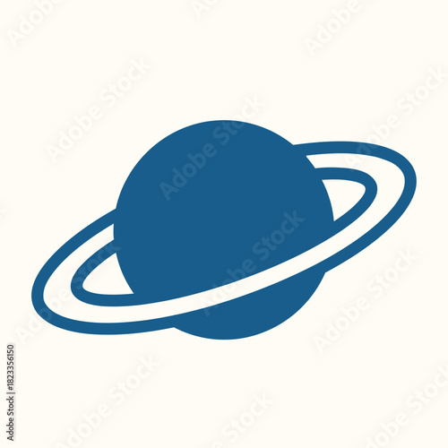 Stylized Saturn Icon A Minimalist Representation of the Ringed Planet