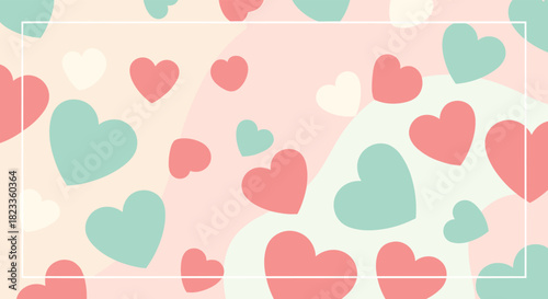 Soft pastel hearts pattern with a gentle watercolor effect for romantic designs.