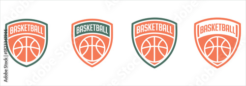 Sporty basketball team logo designs for branding and promotional material, creating a dynamic and energetic feel for sports enthusiasts and club promotions.