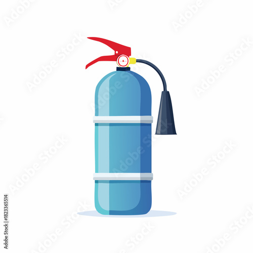 Red fire extinguisher safety equipment isolated on white background