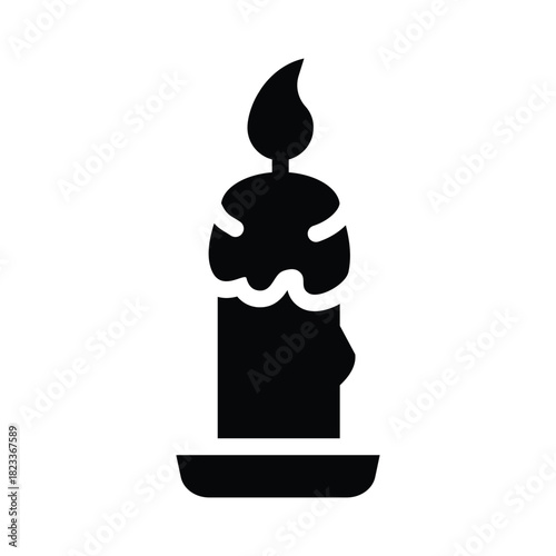 candle glyph icon illustration vector graphic.eps
