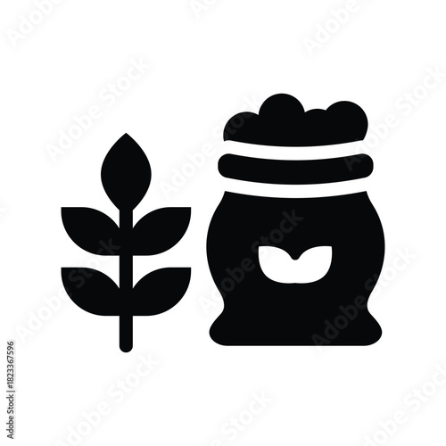 barley glyph icon illustration vector graphic.eps