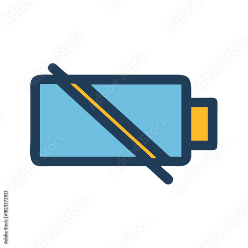 Depleted Battery Symbol Illustrating Low Power on Black Background