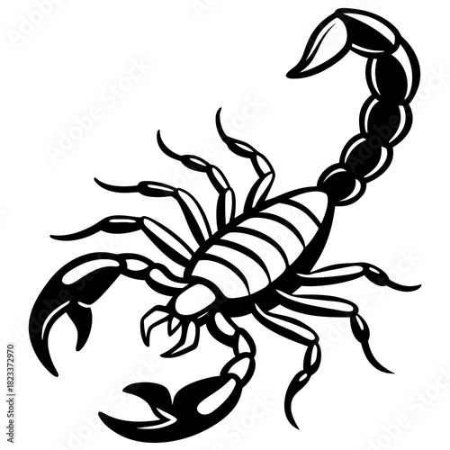 Stylized scorpion black outline