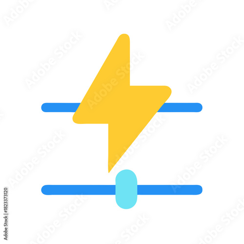 Power Adjustments Icon: Flat Design Voltage Regulation Symbol