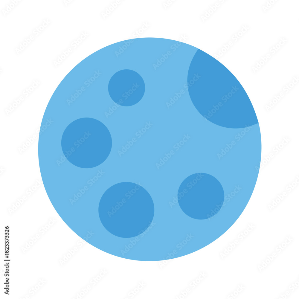Obraz premium Isolated blue moon with craters against black background graphic