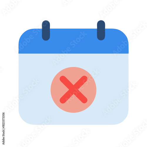 Appointment cancellation icon flat design on black background